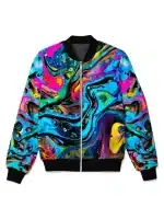 Psychedelic Fluid Art Acid Trip Bomber Jacket