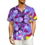 Psychedelic Hearts Swirl Button-Up Hawaiian Shirt