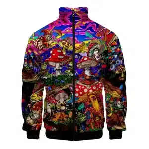 Psychedelic Mushroom Landscape Bomber Jacket