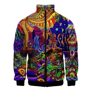 Psychedelic Mushroom Wonderland Bomber Jacket