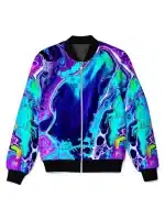 Psychedelic Neon Marble LSD Trip Bomber Jacket