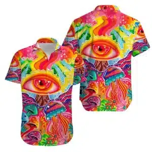 Psychedelic Visionary Eye Button-Up Hawaiian Shirt