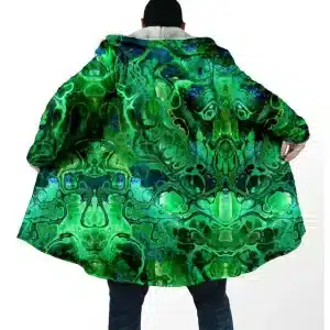 Radiant Greens and Blues EDM Rave Cloak