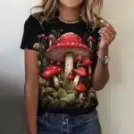 Red Mushroom Forest Nature Fantasy Women's T-Shirt