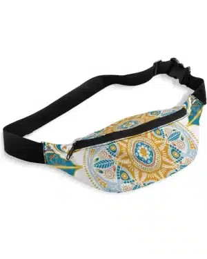 Refreshing Blue & Gold Sunny Mandala Fanny Pack