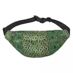 Sacred Geometry Pattern Green Fanny Pack