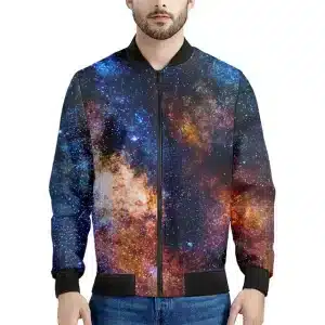 Stellar Galaxy Explosion Cosmic Space Bomber Jacket