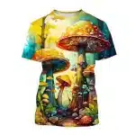 Sunlit Enchanted Mushroom Forest Nature T-Shirt