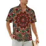 Tribal Mosaic Art Men's Button-Up Hawaiian Shirt