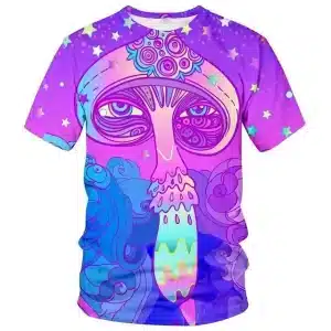 Trippy Alien Mushroom Purple Psychedelic T-Shirt