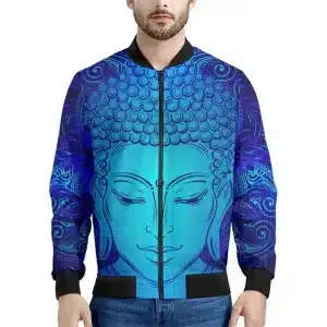 Trippy Blue Buddha Bomber Jacket