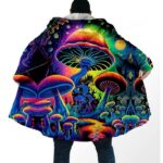 Trippy Cosmic Mushroom Galaxy Artwork Cloak