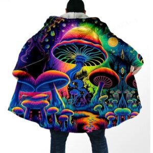 Trippy Cosmic Mushroom Galaxy Artwork Cloak