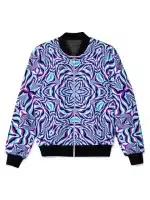 Trippy Hypnotic Swirl Purple Bomber Jacket