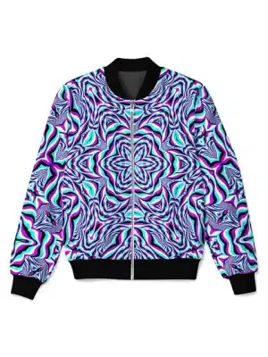 Trippy Hypnotic Swirl Purple Bomber Jacket