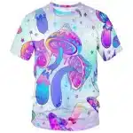 Trippy Pastel Magic Mushrooms & Cosmic Stars T-Shirt