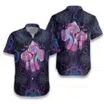 Trippy Shroom Galaxy Men's Button-Up Hawaiian Shirt