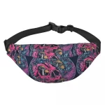 Trippy Skull and Mushrooms Psychedelic Fanny Pack