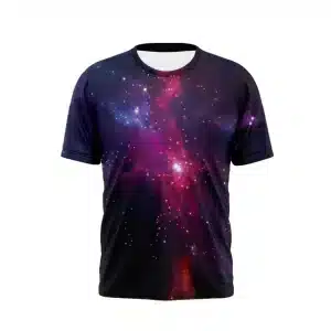 Vibrant Cosmic Purple Nebula Unisex Galactic T-Shirt