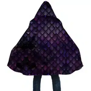 Vibrant Geometric Twilight Purple Hues EDM Cloak