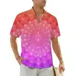 Vibrant Mandala Psychedelic Button-Up Hawaiian Shirt