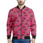 Vibrant Pink Alien & UFO Bomber Jacket