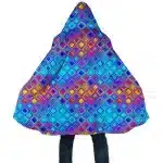 Vibrant Pixel Matrix EDM Colorful Geometric Cloak