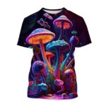 Vibrant Psychedelic Glowing Mushrooms T-Shirt