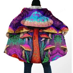 Vibrant Psychedelic Shroom Forest Cloak