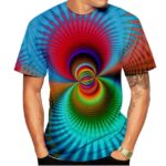 Vibrant Rainbow Vortex Psychedelic Rave T-Shirt