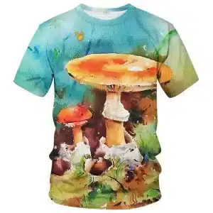 Watercolor Magic Mushrooms & Nature T-Shirt