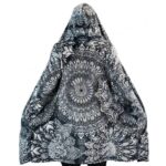 Zen Black and White Monochrome Mandala Rave Cloak