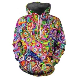 Abstract Psychedelic Multicolor Kaleidoscope Hoodie