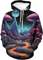 Alien Landscape Trippy Mushroom Fantasy Hoodie