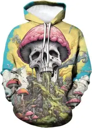 Apocalyptic Skull Magic Mushroom Psychedelic Hoodie