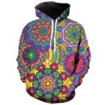 Colorful Mandala Patterned Psychedelic Hoodie