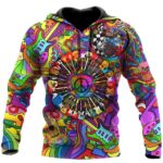 Colorful Psychedelic Hippie Guitar Hoodie