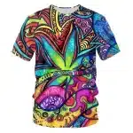 Colorful Psychedelic Weed Leaf Trippy T-Shirt