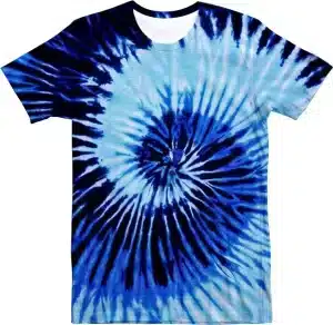 Cool Blue & White Spiral Tie-Dye Psychedelic T-Shirt