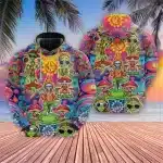 Cool Psychedelic Hippie Alien Hoodie