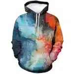 Cosmic Flow Multicolored Nebula Psychedelic Hoodie