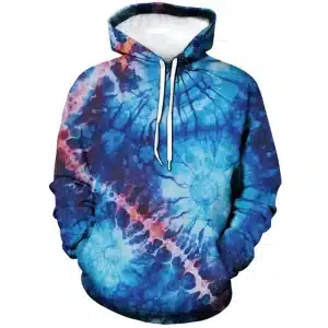 Deep Blue Galaxy Ethereal Nebula Tie-Dye Hoodie