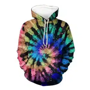 Galactic Splatter Spiral Cosmic Tie-Dye Hoodie