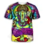 Ganesh Cosmic Blessings Psychedelic Art T-Shirt