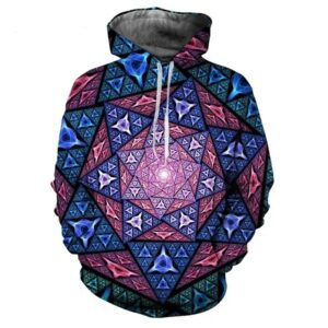 Geometric Fractal Pattern EDM Psychedelic Hoodie