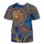 Golden Mandala Cosmic Spiritual Design T-Shirt