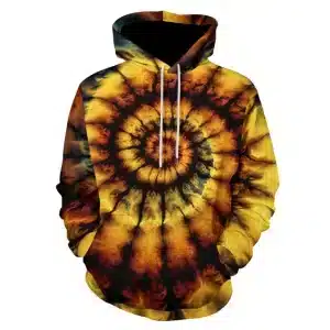 Golden Sunburst Tie-Dye Warm Earthy Tones Hoodie