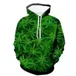 Green Jungle Cannabis Leaf Pattern 3D Print Hoodie