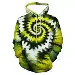 Hypnotic Swirl Green Spiral Tie-Dye Hoodie