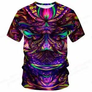 Mystical Psychedelic Face Trippy Design T-Shirt